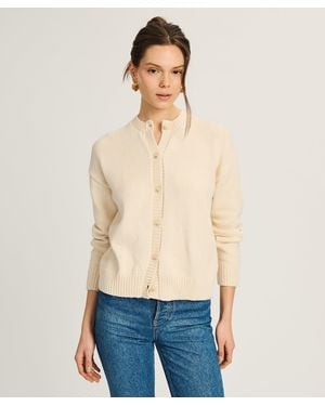 NAADAM Cotton High Neck Cardigan - Natural