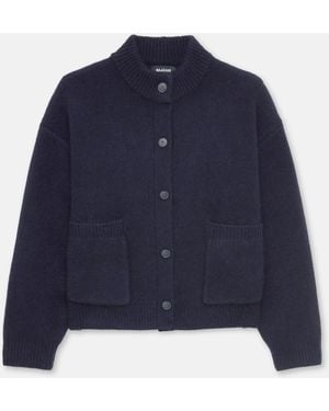 NAADAM Ultra Luxe Cashmere High Neck Cardigan - Blue