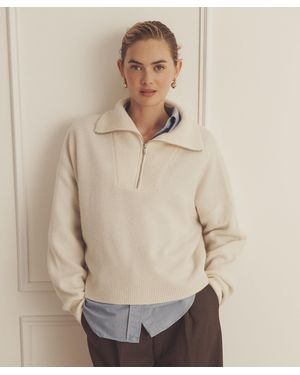 NAADAM Luxe Cashmere Quarter Zip - Natural
