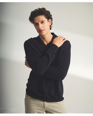 NAADAM Lightweight Cashmere Relaxed Polo - Blue