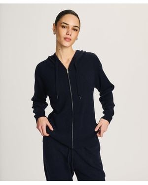 NAADAM Signature Cashmere Zip Up Hoodie - Blue