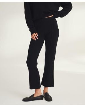 NAADAM Signature Cashmere Cropped Pant With Pintucks - Black