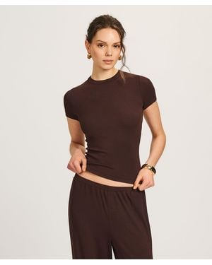 NAADAM Baby Rib Short Sleeve Tee - Brown