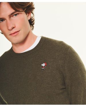 NAADAM Cashmere Snoopy Santa Holiday Sweater - Brown