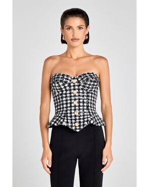 Nadine Merabi Maya Check Top - Blue