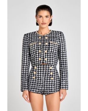 Nadine Merabi Remy Check Jacket - Black