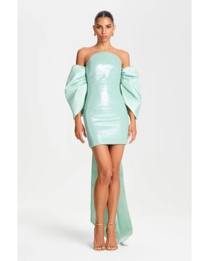 Mini Nadine Merabi Lara Mint Dress - Blue