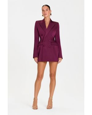Mini Nadine Merabi Monica Burgundy Blazer Dress - Red