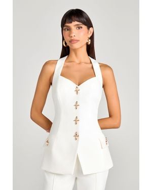 Nadine Merabi Zoe Waistcoat - White