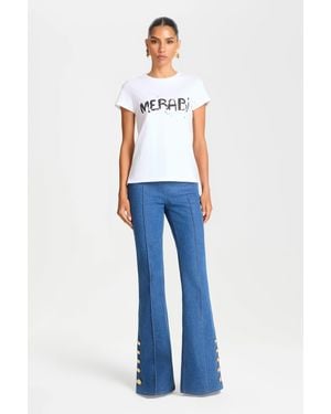 TOP Nadine Merabi Merabi Logo T-Shirt - Blue