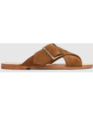 Naked Wolfe The Magnum Sandal Tan Suede - Brown