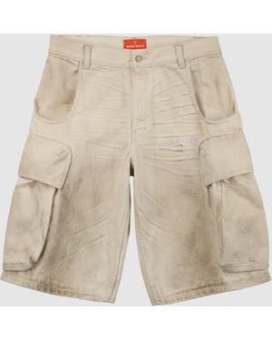 Naked Wolfe Denim Cargo Shorts Vintage Natural - White