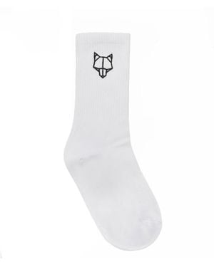 Naked Wolfe Man Egyptian Cotton Logo Crew Socks - White