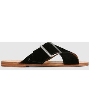 Naked Wolfe The Magnum Sandal Suede - Black