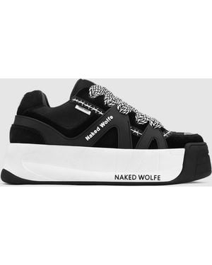 Naked Wolfe Chunky Platform Skate Trainers - Black