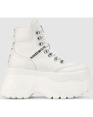 Naked Wolfe Spike White Leather
