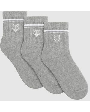 Naked Wolfe 3 Pack Stripe Socks - Grey