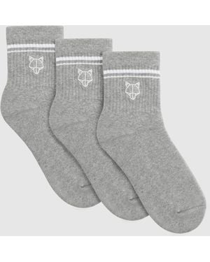 Naked Wolfe 3 Pack Stripe Socks - Grey