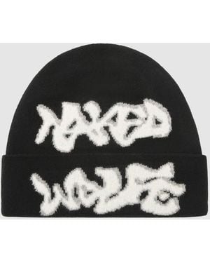 Naked Wolfe Luxe Cashmere Embroidered Beanie - Black