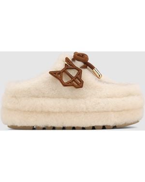 Naked Wolfe Shearling Slip-On Shoes - Natural