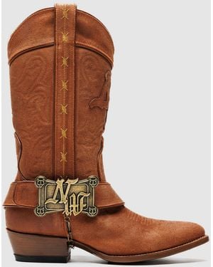 Naked Wolfe Mexican Handcrafted Cowboy Leather Boots - Brown