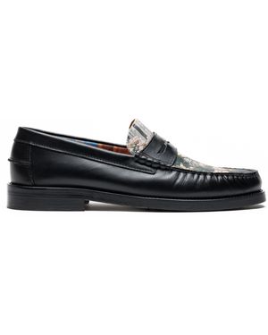 Naked Wolfe Man Snuff Leather Loafers with Custom Lining - Black