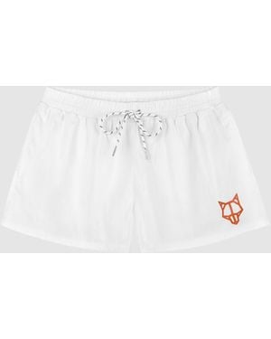 Naked Wolfe Wolfe Head Swim Shorts - White
