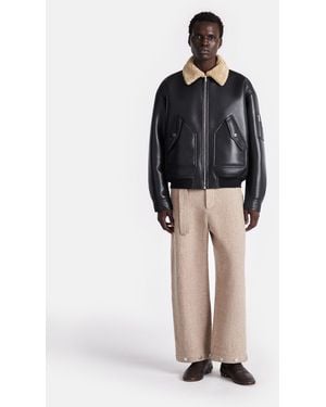Nanushka Shearling Flight Jacket - Black
