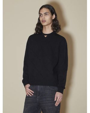 Neil Barrett Triangle Neck Detail Jumper - Blue