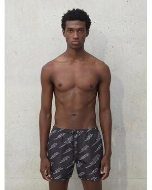 Neil Barrett "raining Bolts" Swim Shorts - Blue