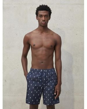 Neil Barrett "micro Bolts" Swim Shorts - Blue