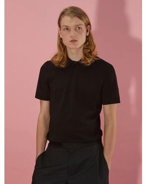 Neil Barrett Minimalist Tecno Knit Polo Shirt - Black