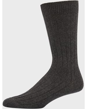 Bresciani Apos;S Cashmere Mid-Calf Socks - Black