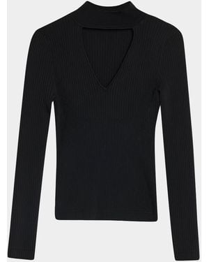 Maria McManus Ribbed Cut-Out Top - Black