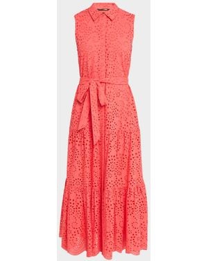 Kobi Halperin Camila Collared Long Eyelet Lace Dress