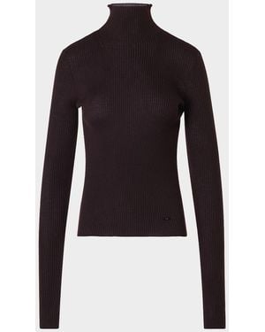 Akris Cashmere And Silk Ribbed Turtleneck Sweater - Blue