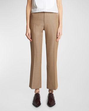 Victoria Beckham 70S Cropped Flare Pants - Natural