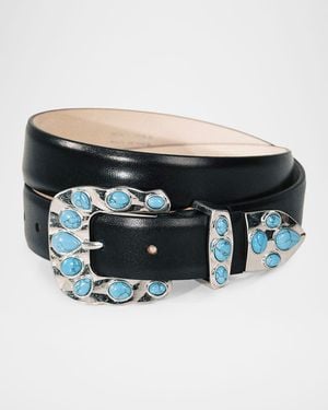 DEHANCHE Juna Leather Belt - Blue