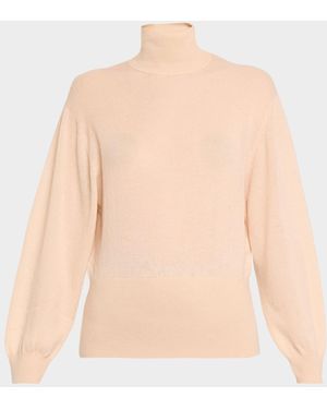 Loro Piana Camino Cashmere-Silk Turtleneck Sweater - Natural