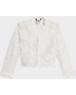 Generation Love Myra 3D Butterfly Lace Guipure Cropped Jacket - White