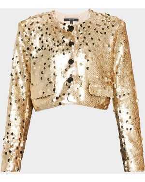 Toccin Jones Sequined Cropped Jacket - Metallic