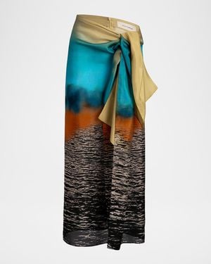 Silvia Tcherassi Viveka Midi Pareo Skirt - Blue
