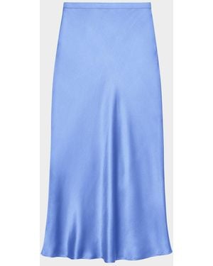 Anine Bing Bar Silk Slip Skirt - Blue