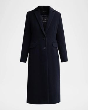 Cinzia Rocca Icons Wool-Blend Longline Coat - Blue