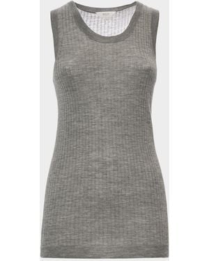 Malo Cashmere Rib Tank Top - Gray