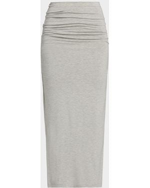 TOTEME Draped Jersey Midi Skirt - Gray