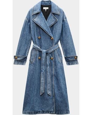 Rag & Bone Featherweight Alora Denim Trench Coat - Blue