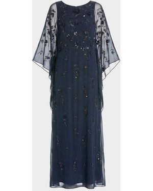 Mac Duggal Embellished Trapeze Dress - Blue