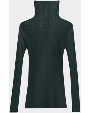SER.O.YA Piper Ribbed Mock-Neck Top - Green