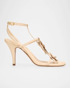 Zimmermann 85Mm Belara Leather T-Strap Sandals - Natural